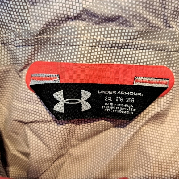 Under Armour men's size 2XL 2 Tone Storm 3 jacket, orange & maroon, VGUC - Picture 8 of 12